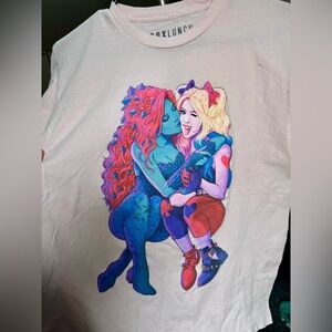 Pink Harley Quinn and Poison Ivy Box Lunch Graphic Tee